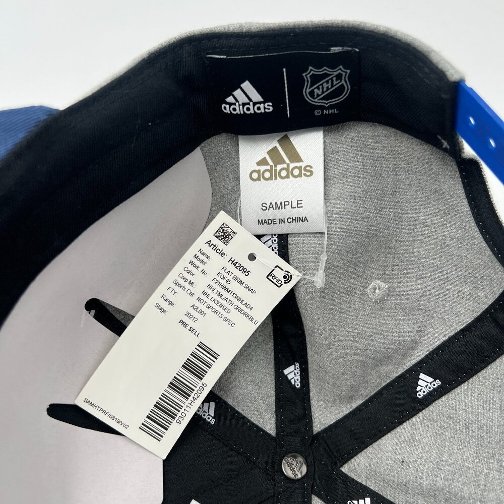 Vintage Adidas Mens Gray NHL Toronto Maple Leafs Flat Brim Snapback Hat Cap NWT - Picture 5 of 6